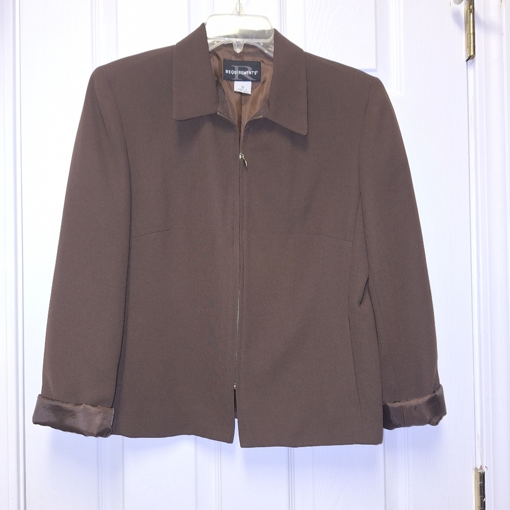 Like New~Nice Requirements Brown Blazer~Jacket~Size 10